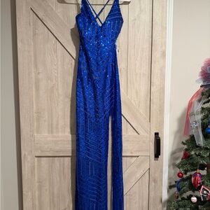 Stunning Blue Sequin Gown